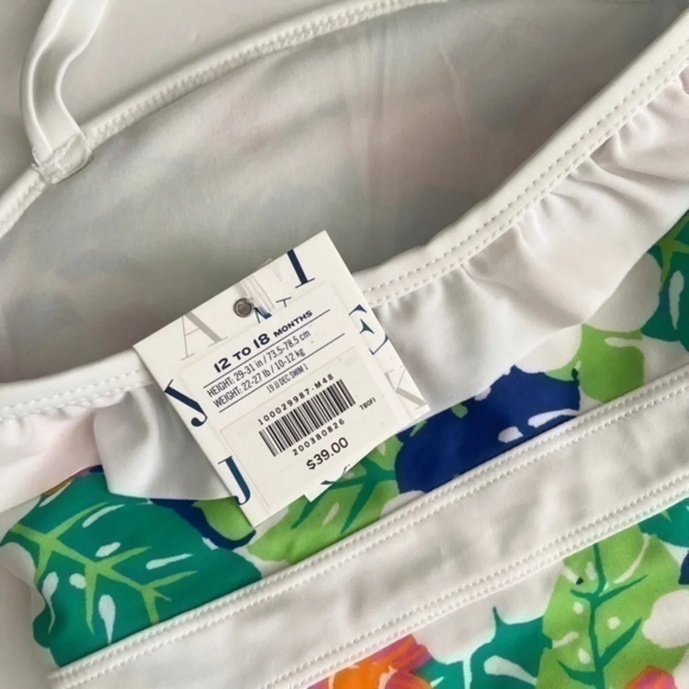 NWT Janie & Jack Baby Girl Set of 2 Swimsuits Bundle 12-18 Months - Picture 4 of 11